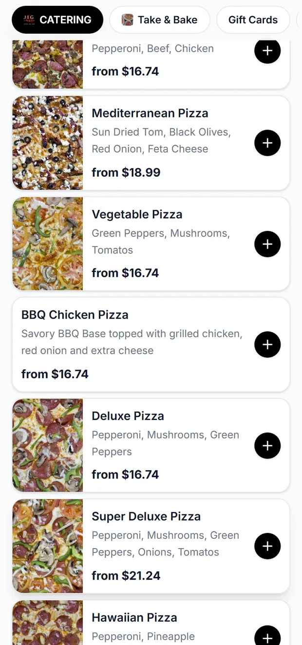 Menu & item options